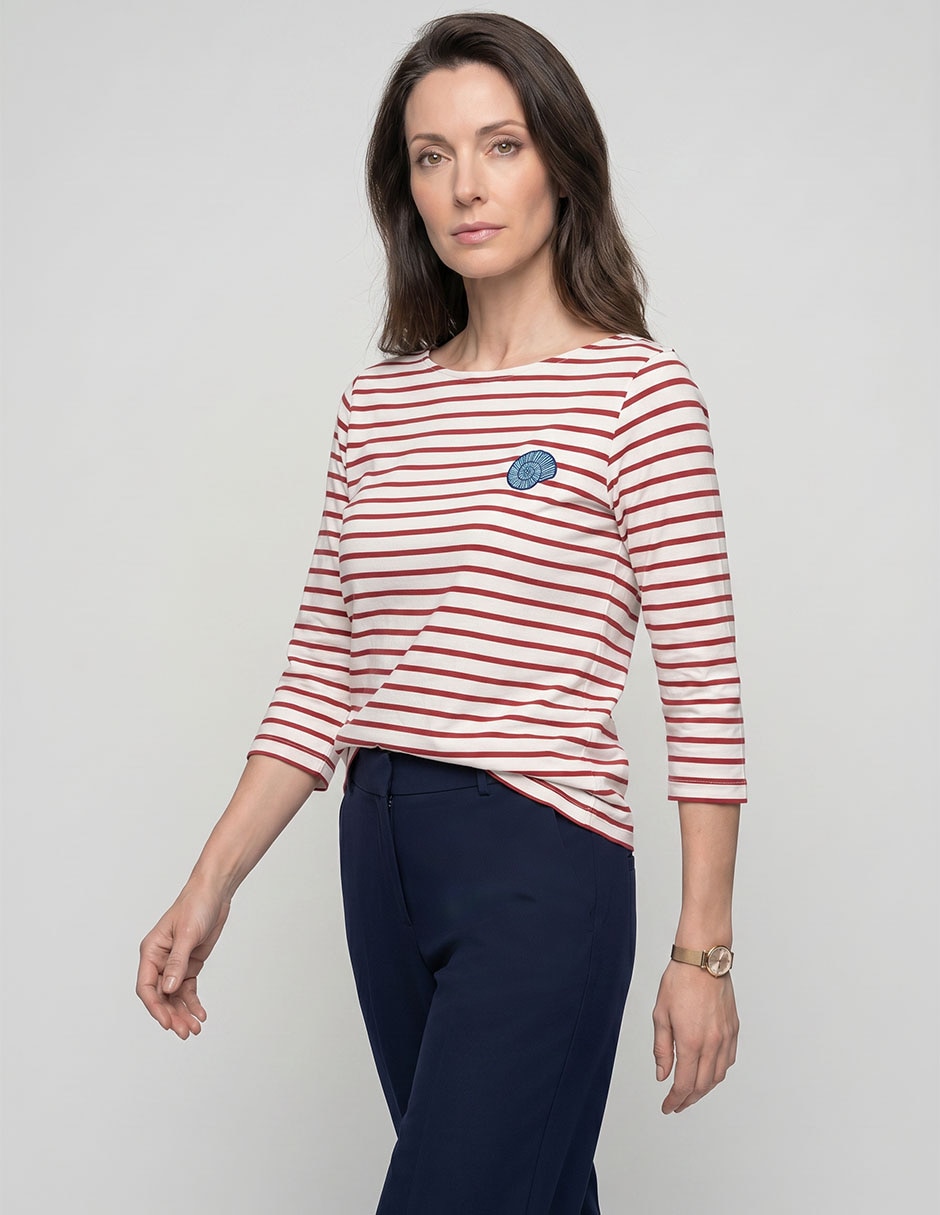 Playera manga larga cuello redondo para mujer 3