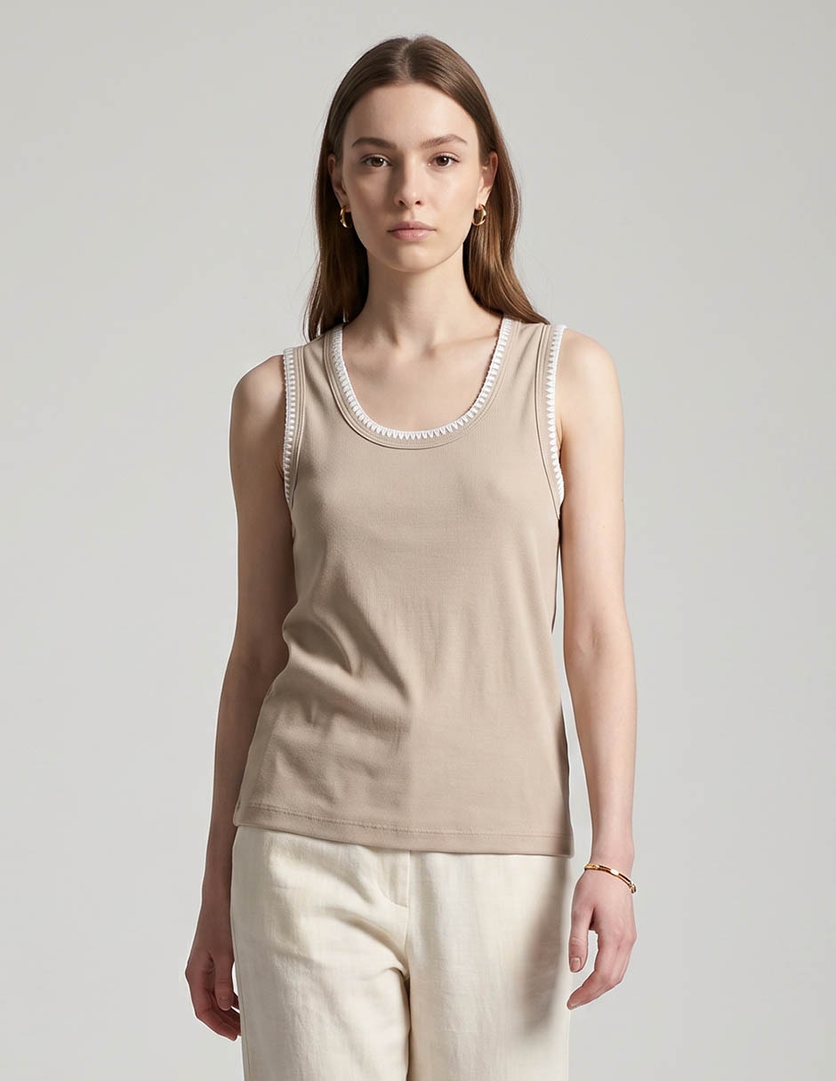 Playera Sin manga Cuello Redondo para Mujer 1