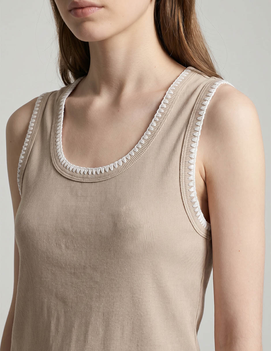 Playera Sin manga Cuello Redondo para Mujer 2