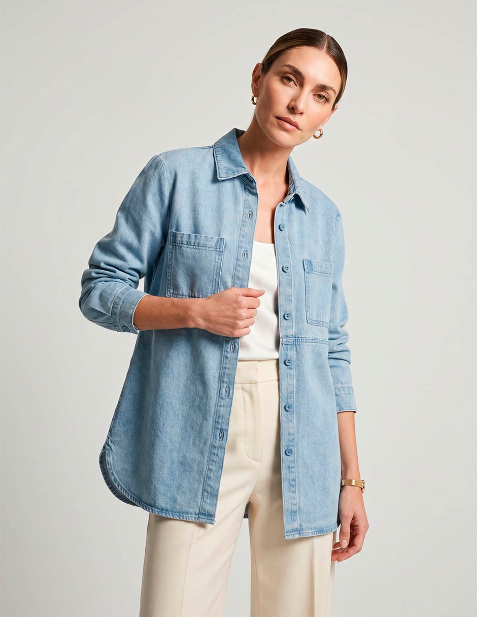 Chamarra denim de mezclilla para mujer