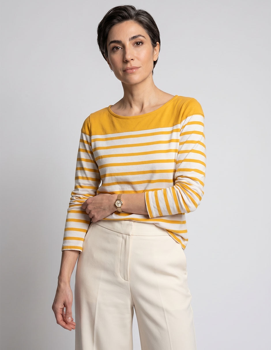 Playera manga larga cuello redondo para mujer Playera manga larga cuello redondo para mujer