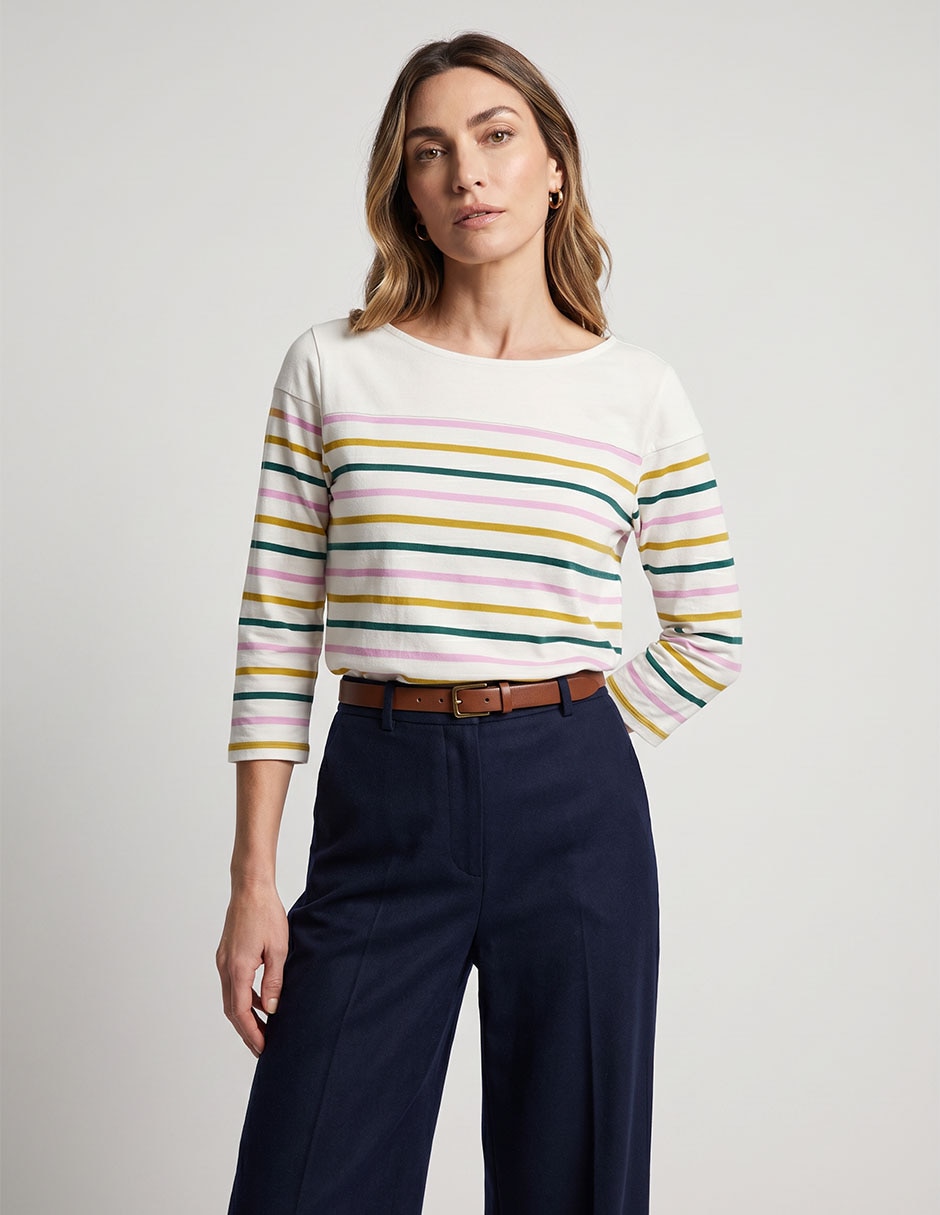 Playera manga larga cuello ojal para mujer Playera manga larga cuello ojal para mujer