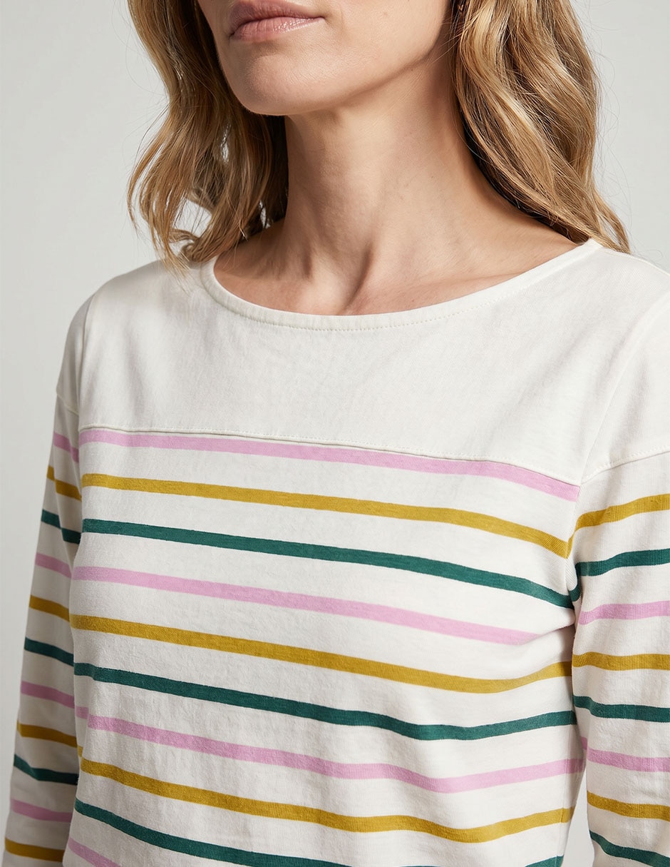 Playera manga 3/4 cuello ojal mujer 2