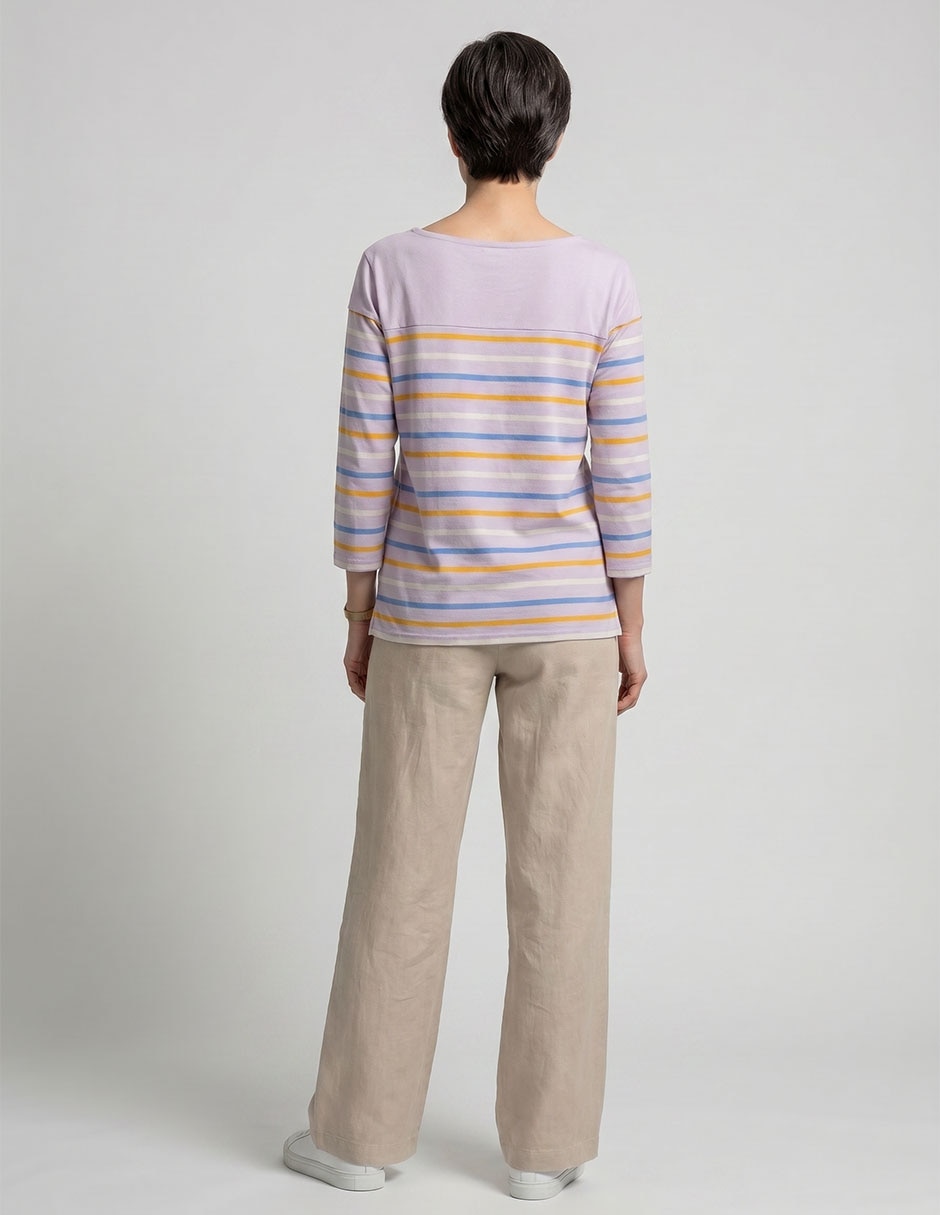 Playera manga larga cuello ojal para mujer 2
