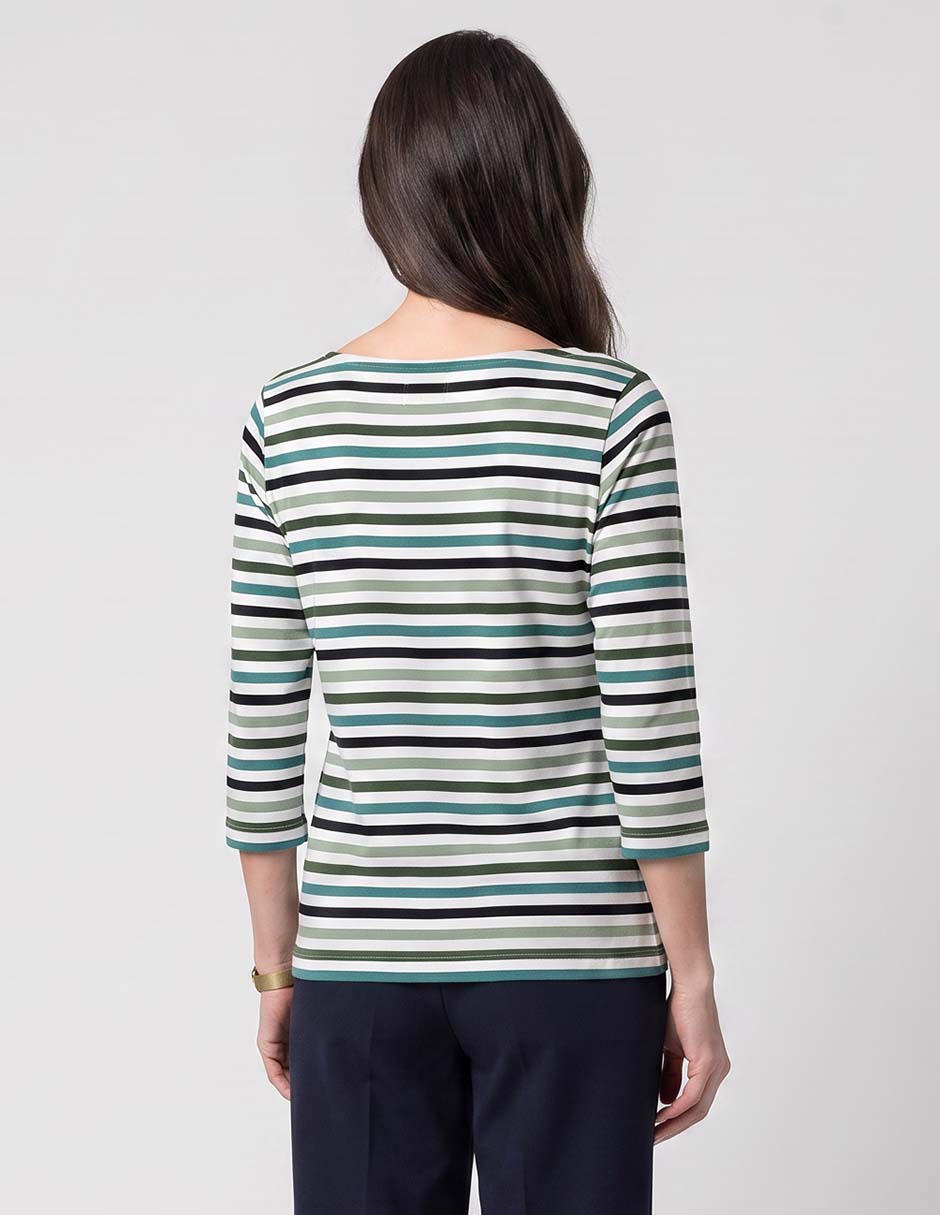 Playera manga 3/4 cuello redondo para mujer 3