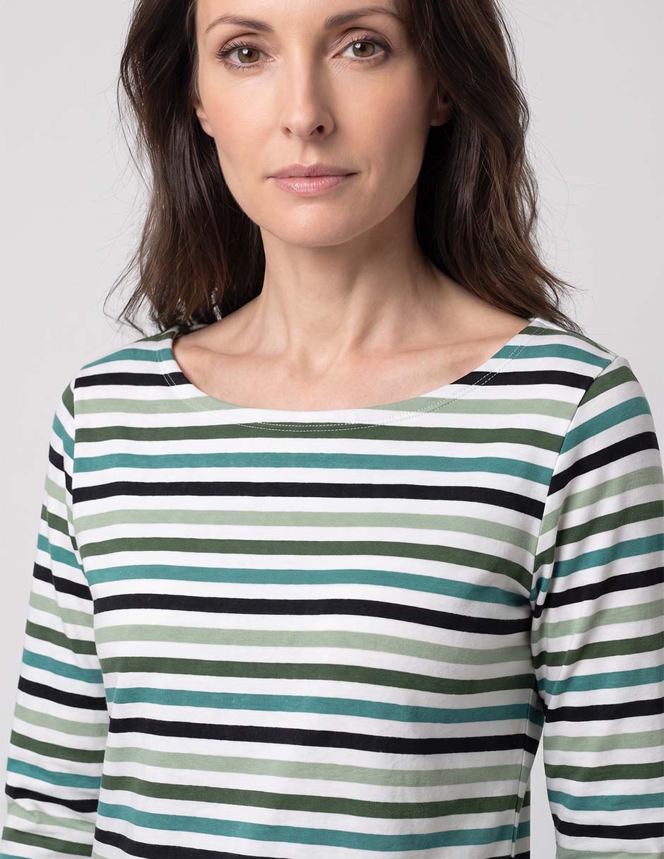 Playera manga 3/4 cuello redondo para mujer 2