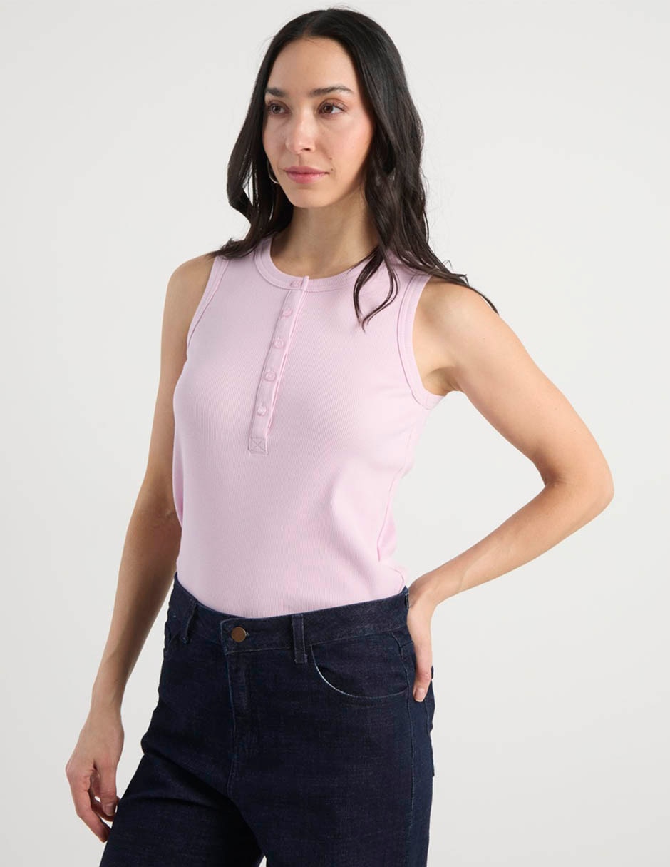Top cuello con botón