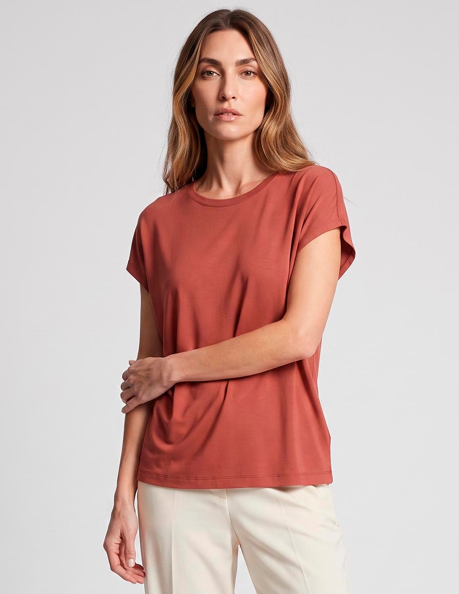 Playera manga corta cuello redondo mujer 1