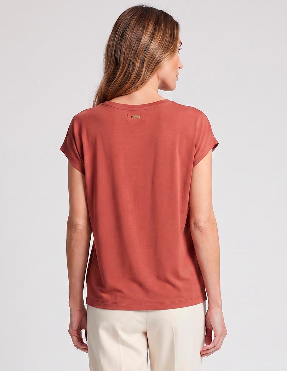 Playera manga corta cuello redondo mujer 4