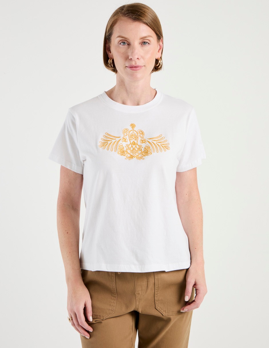 Playera manga corta Weekend cuello redondo para mujer Playera manga corta Weekend cuello redondo para mujer