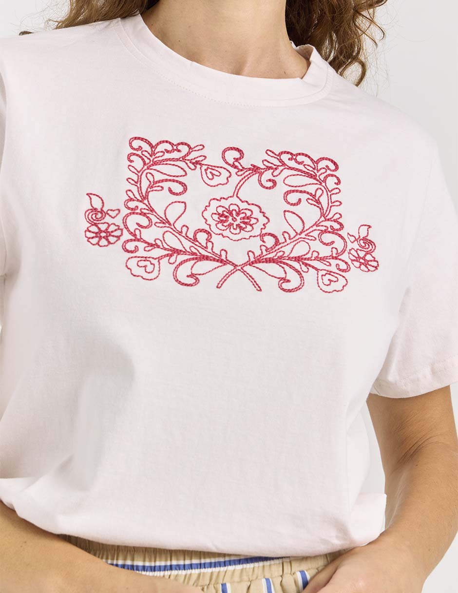 Playera manga corta cuello redondo para mujer 4