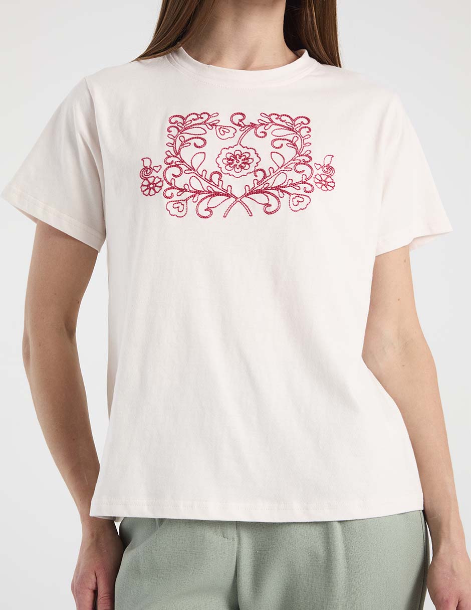 Playera manga corta cuello redondo para mujer 5