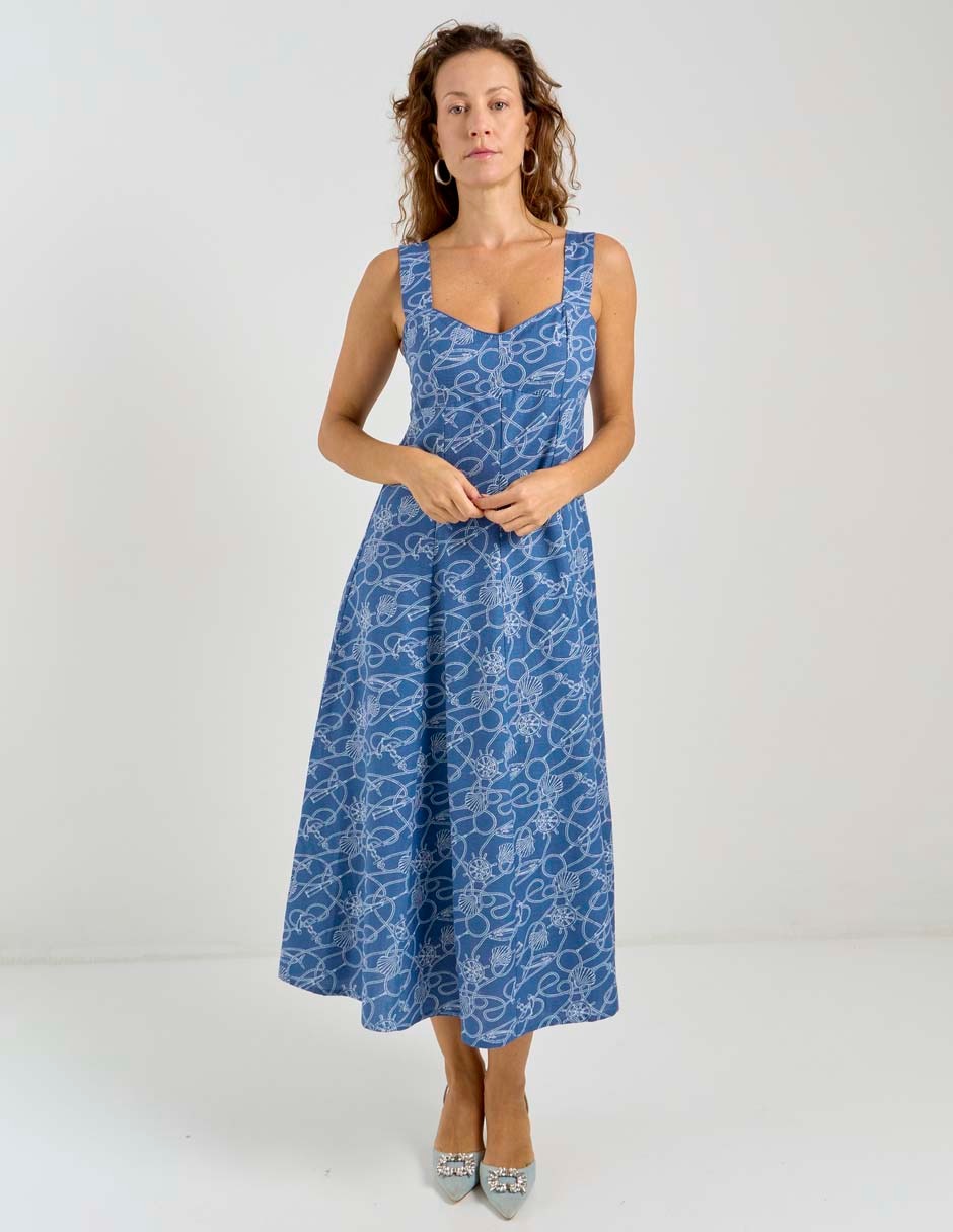 Vestido midi casual para mujer Vestido midi casual para mujer