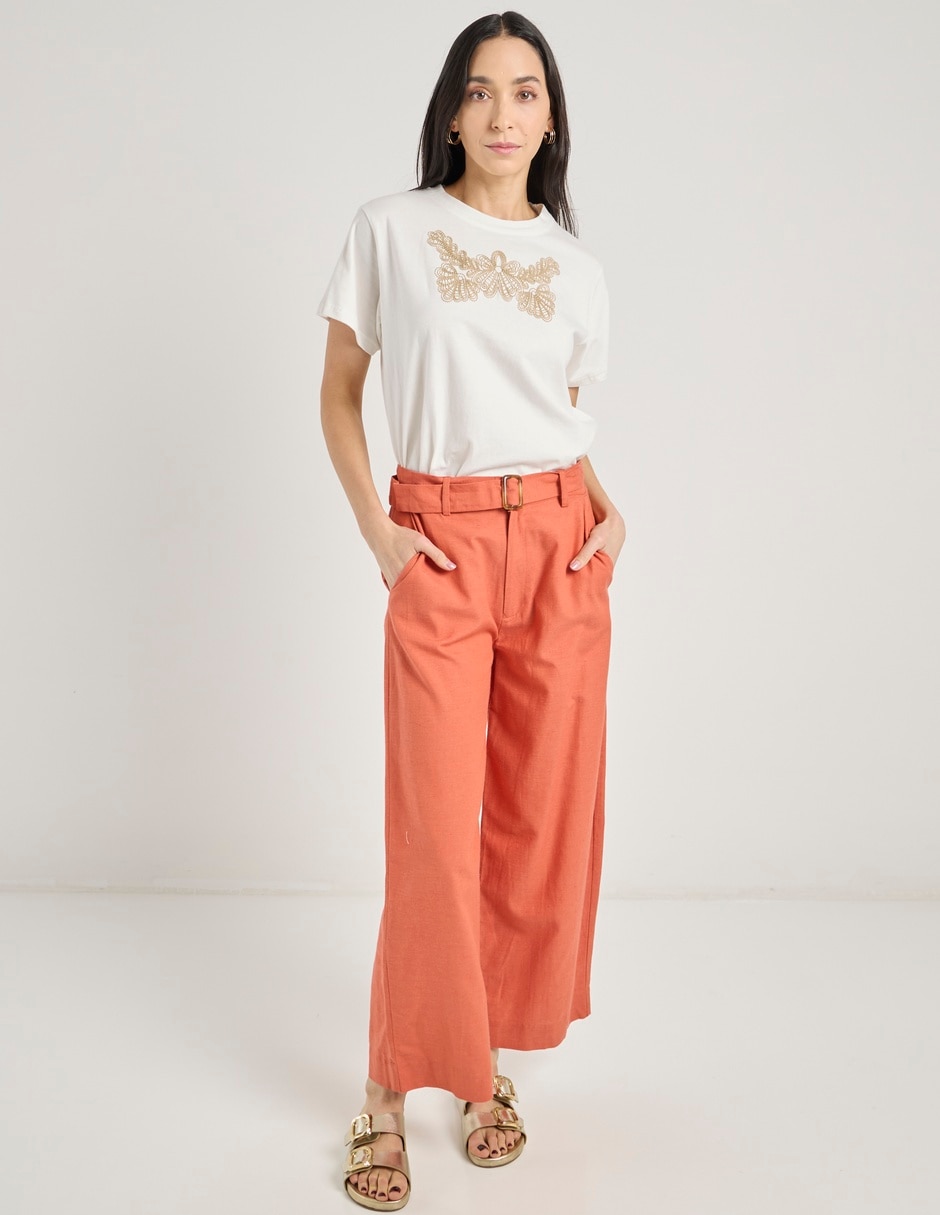 Playera manga corta cuello redondo para mujer 3