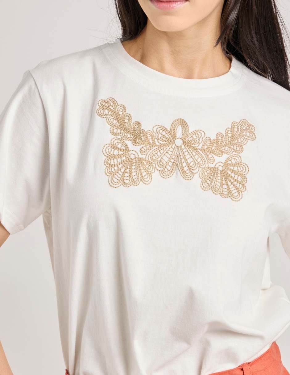 Playera manga corta cuello redondo para mujer 4