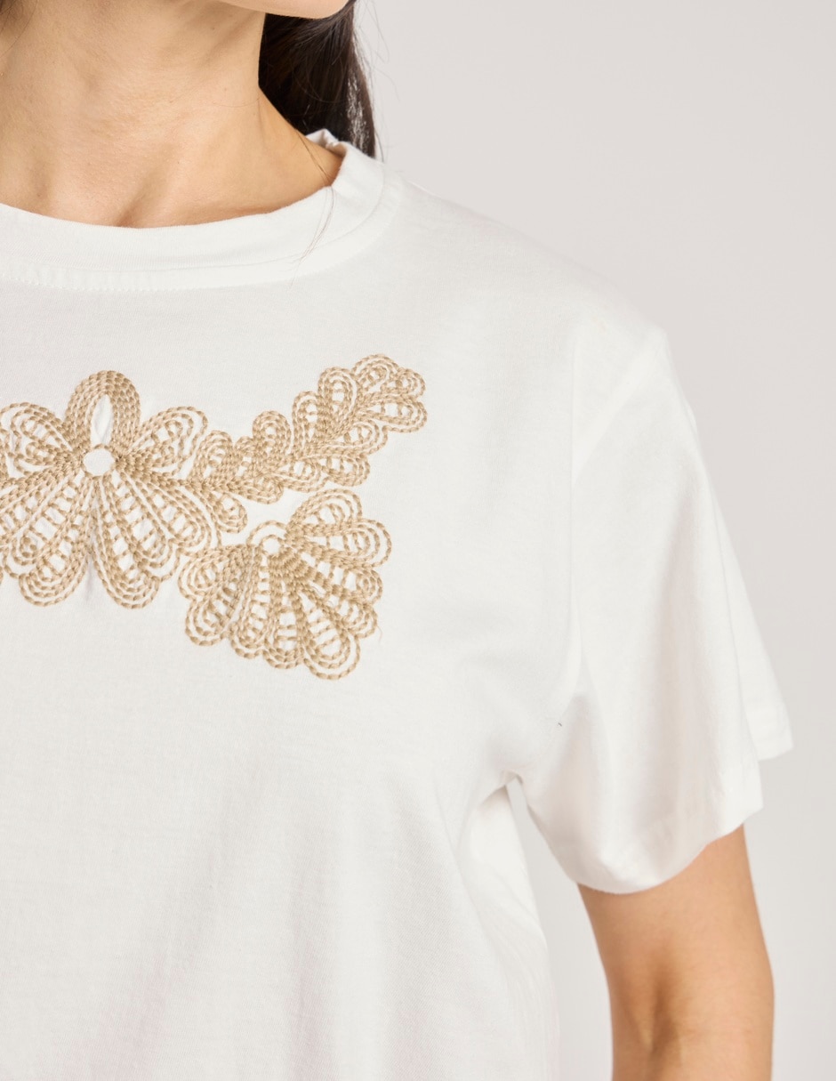 Playera manga corta cuello redondo para mujer 5