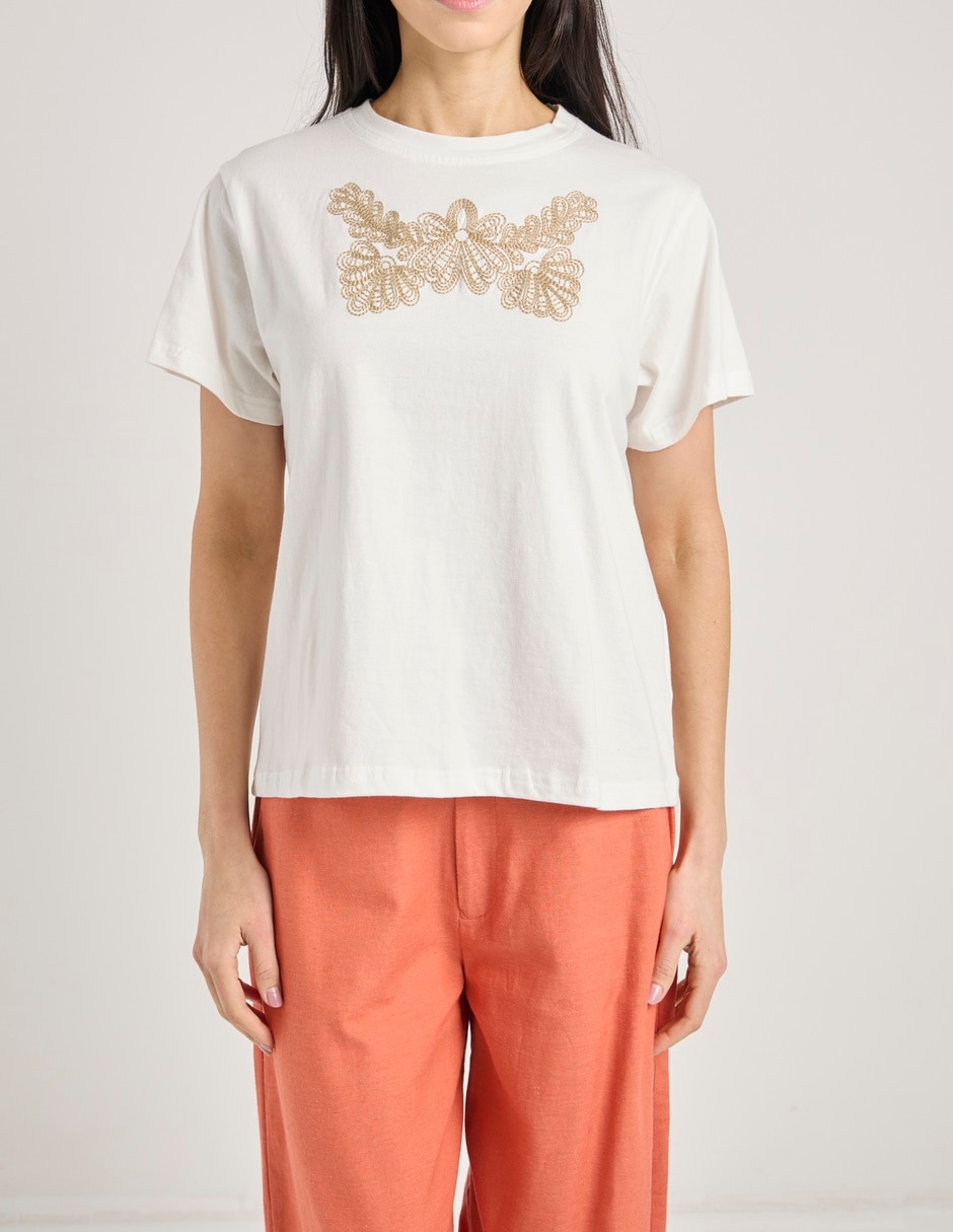 Playera manga corta cuello redondo para mujer 6