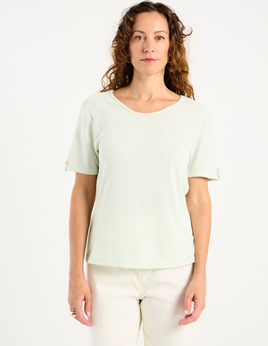 Playera manga corta cuello redondo para mujer 1