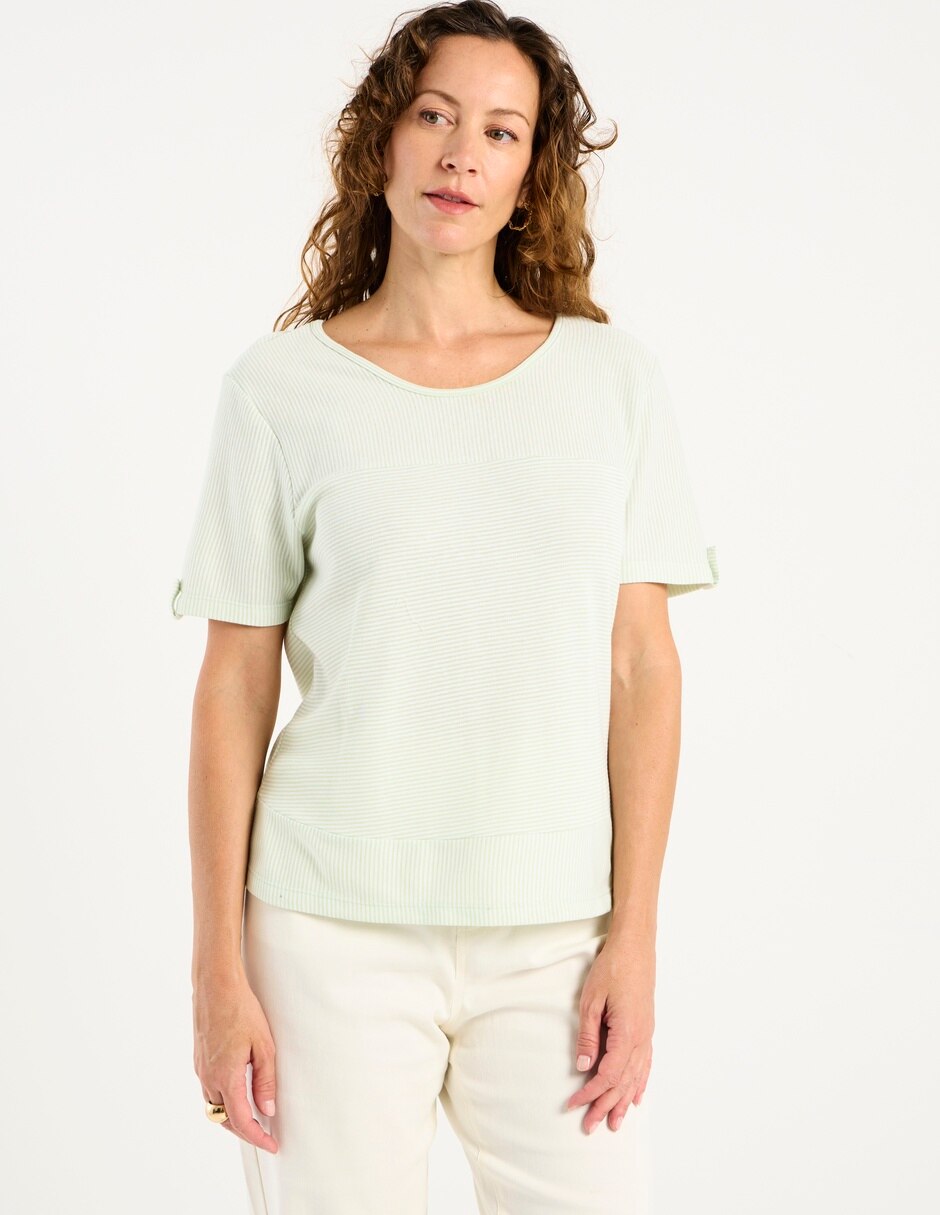 Playera manga corta cuello redondo para mujer 2
