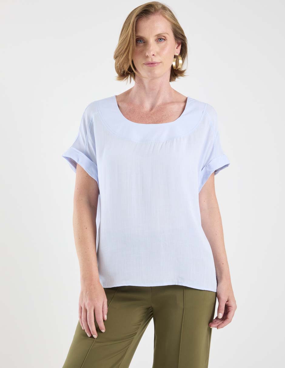 Blusa Manga Corta Para Mujer