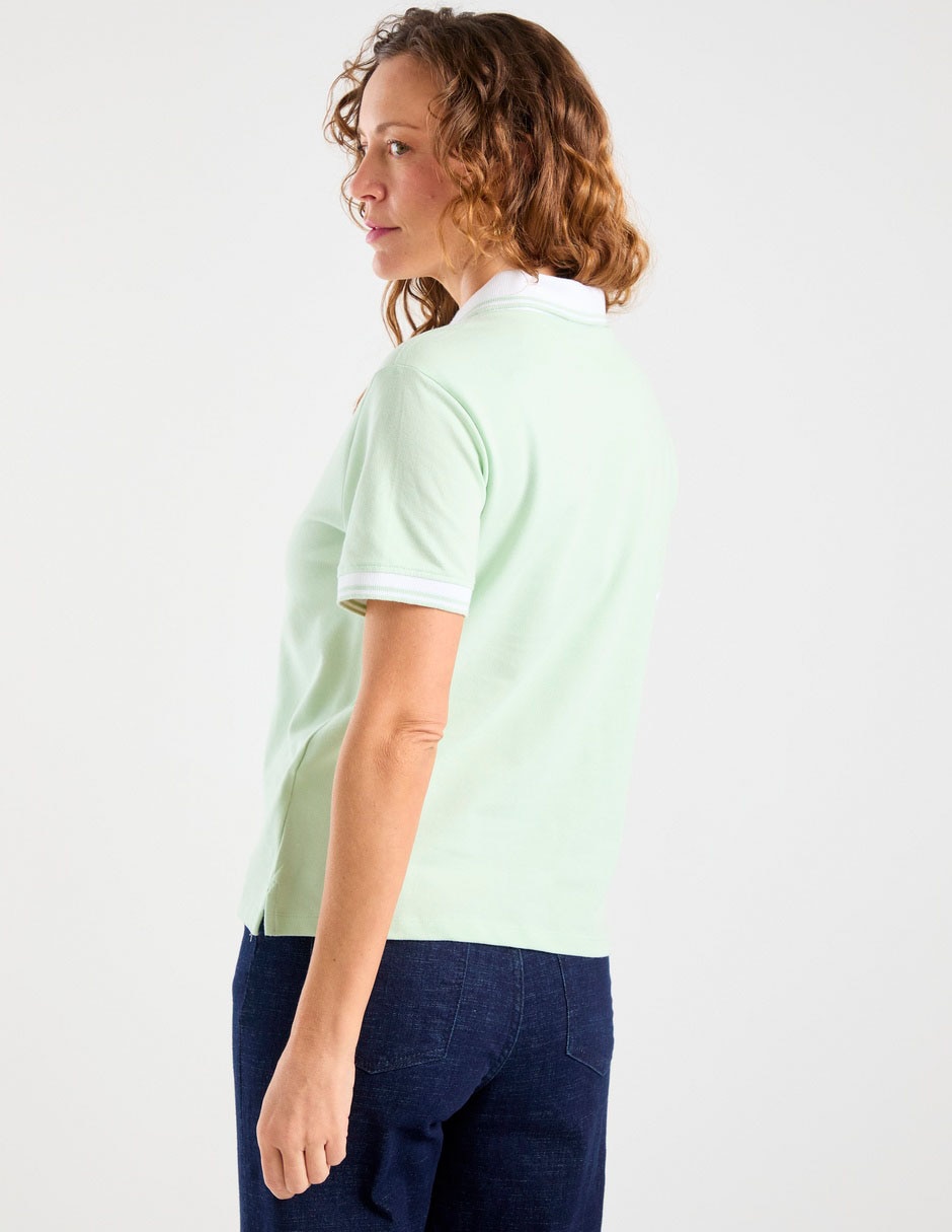 Playera manga corta cuello polo para mujer 6