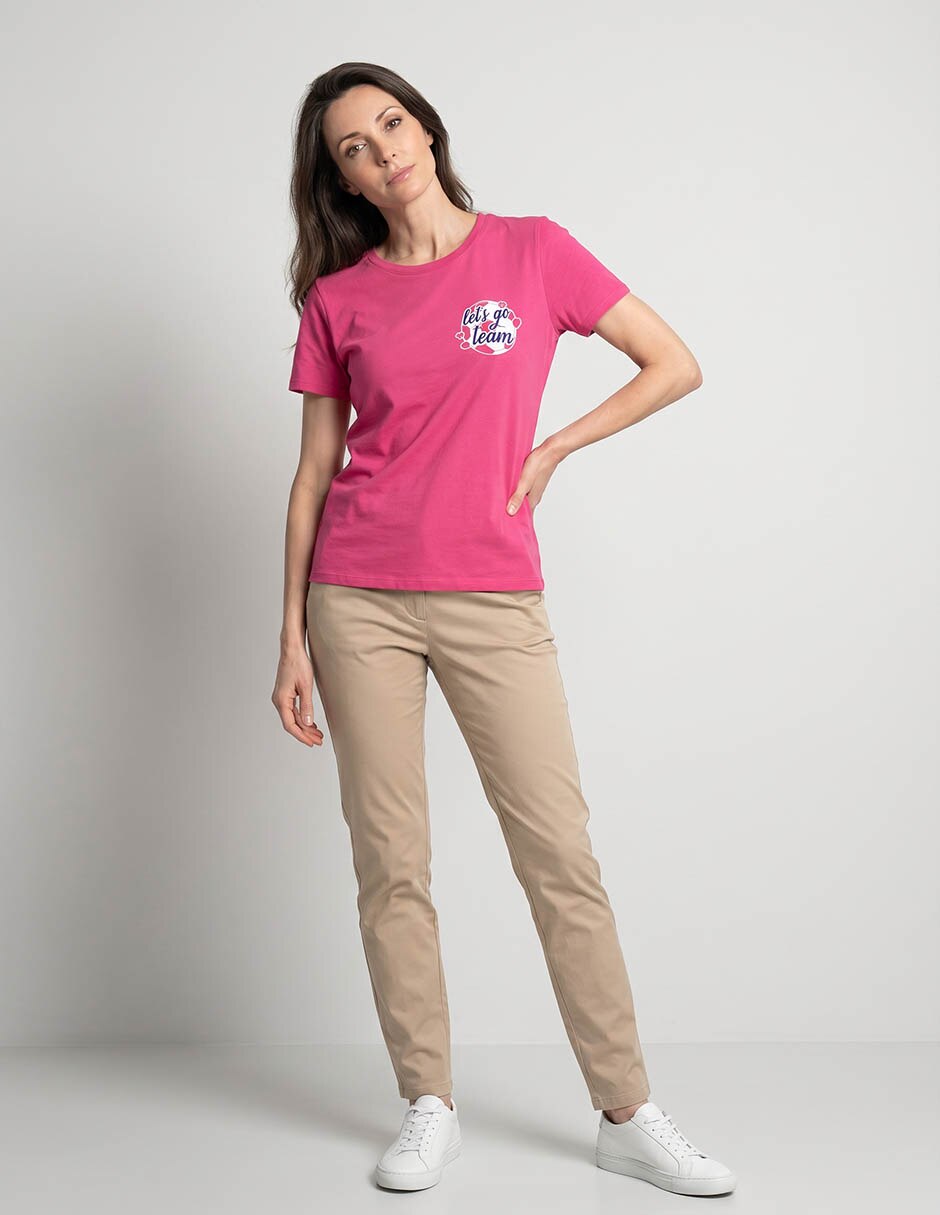 Playera manga corta weekend cuello redondo para mujer