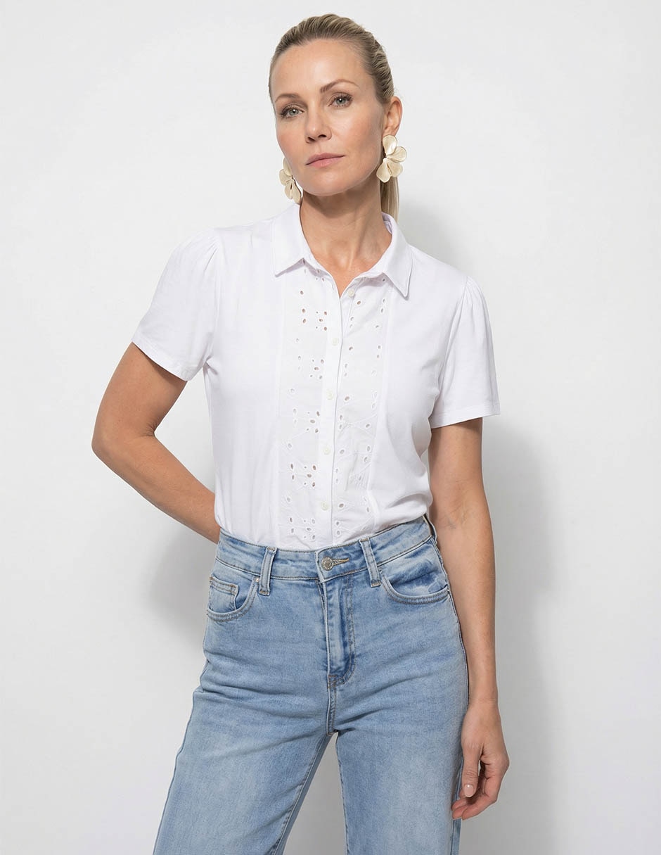 Blusa manga corta para mujer