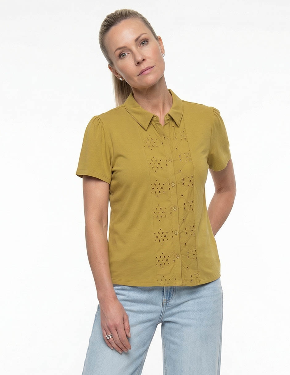 Blusa manga corta para mujer