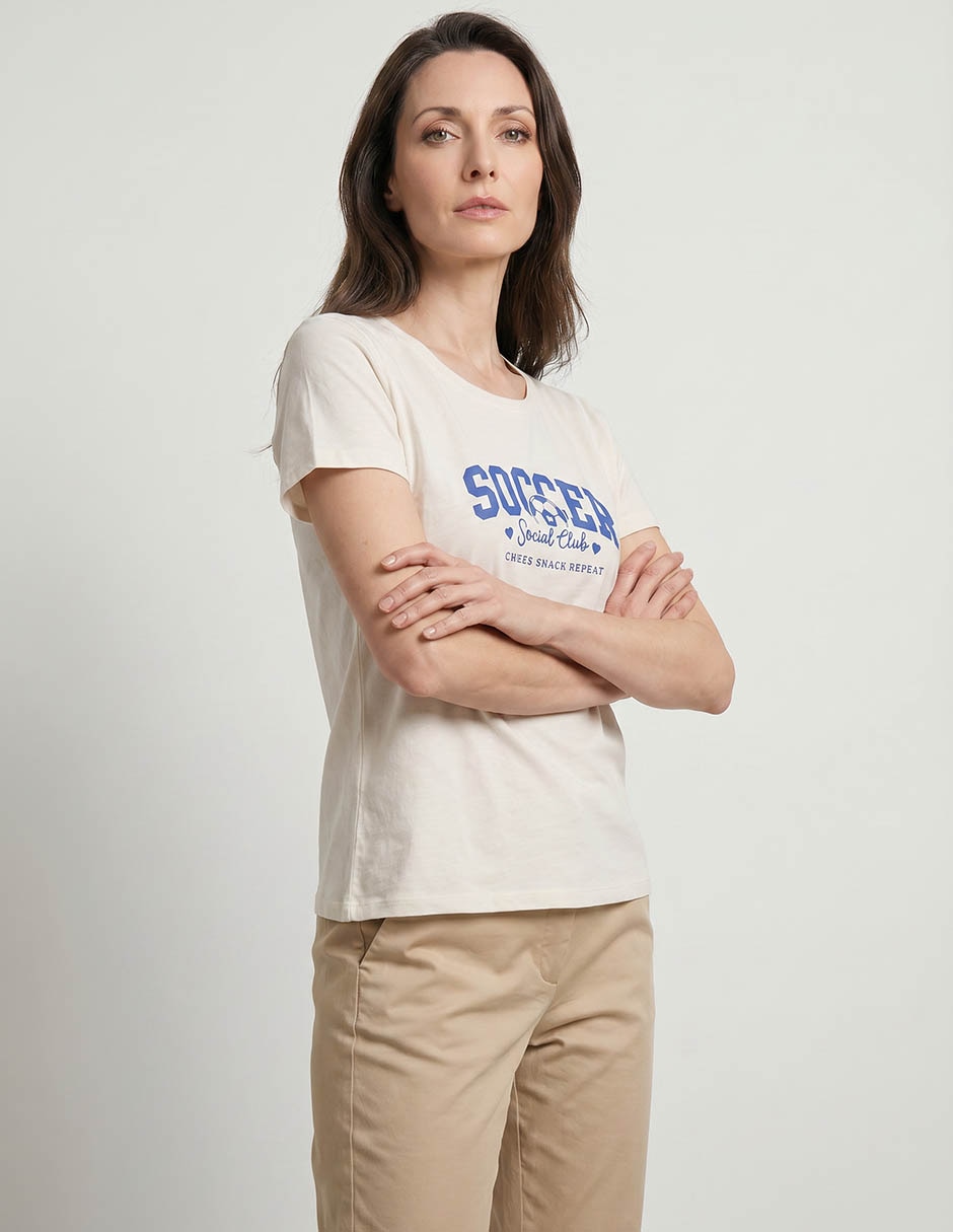 Playera manga corta cuello redondo mujer Playera manga corta cuello redondo mujer