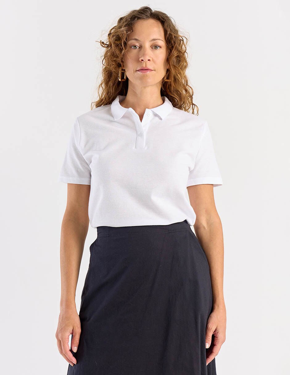 Playera manga corta cuello polo mujer 2