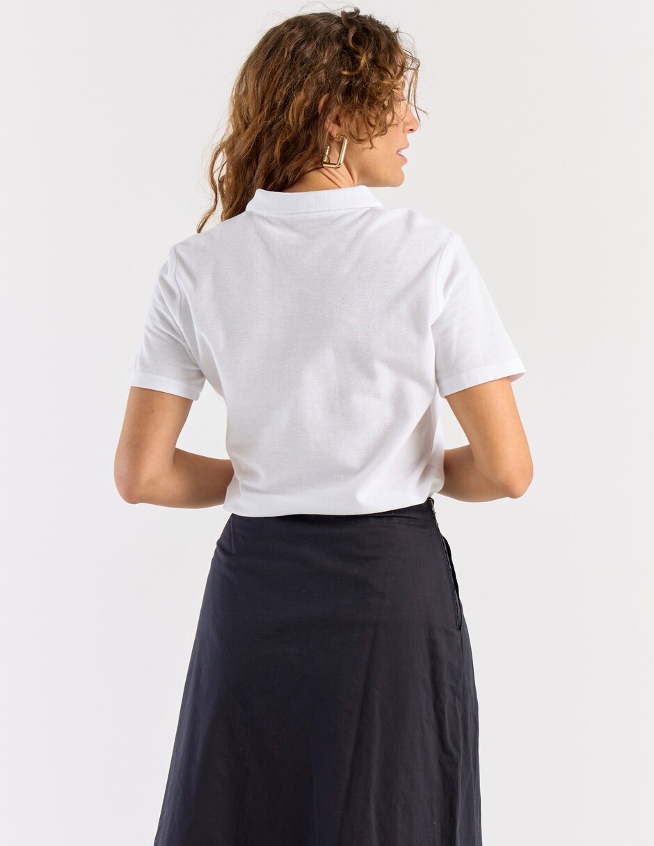 Playera manga corta cuello polo mujer 6