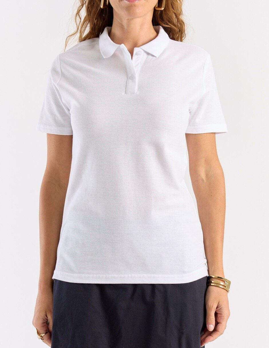 Playera manga corta cuello polo mujer 7