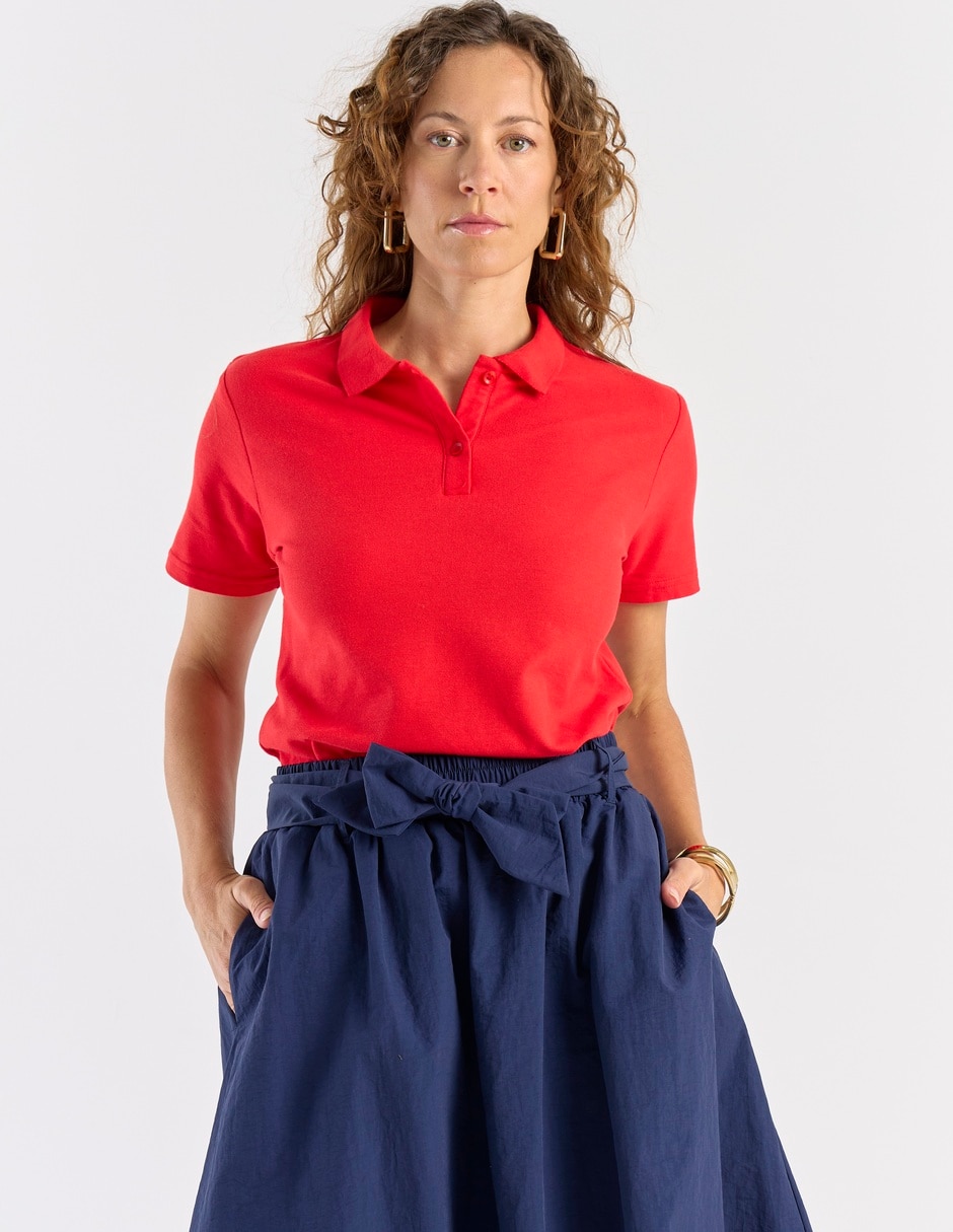 Playera manga corta cuello polo para mujer Playera manga corta cuello polo para mujer