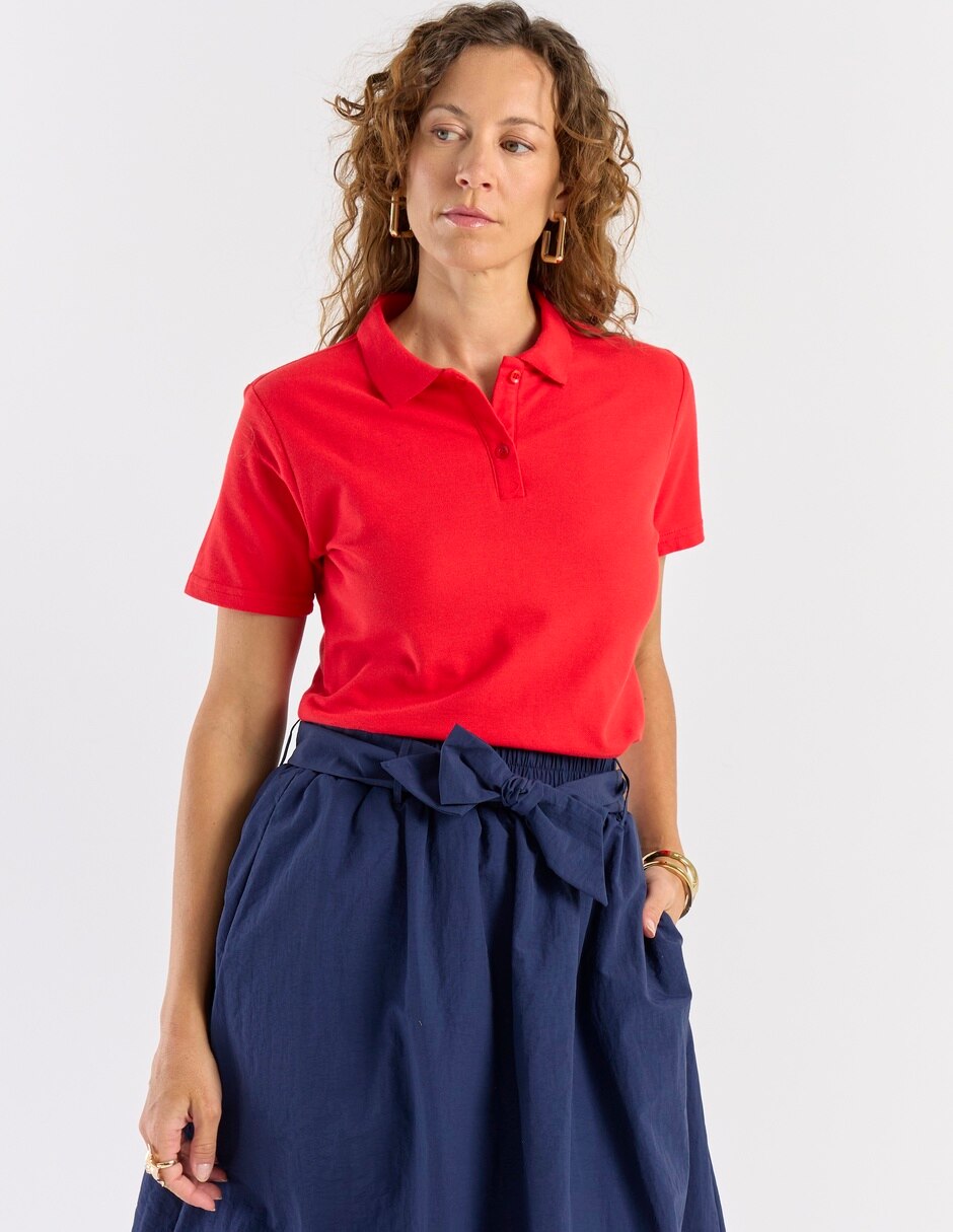 Playera manga corta Weekend cuello polo para mujer