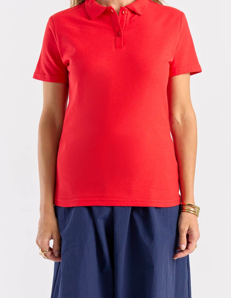 Playera manga corta Weekend cuello polo para mujer
