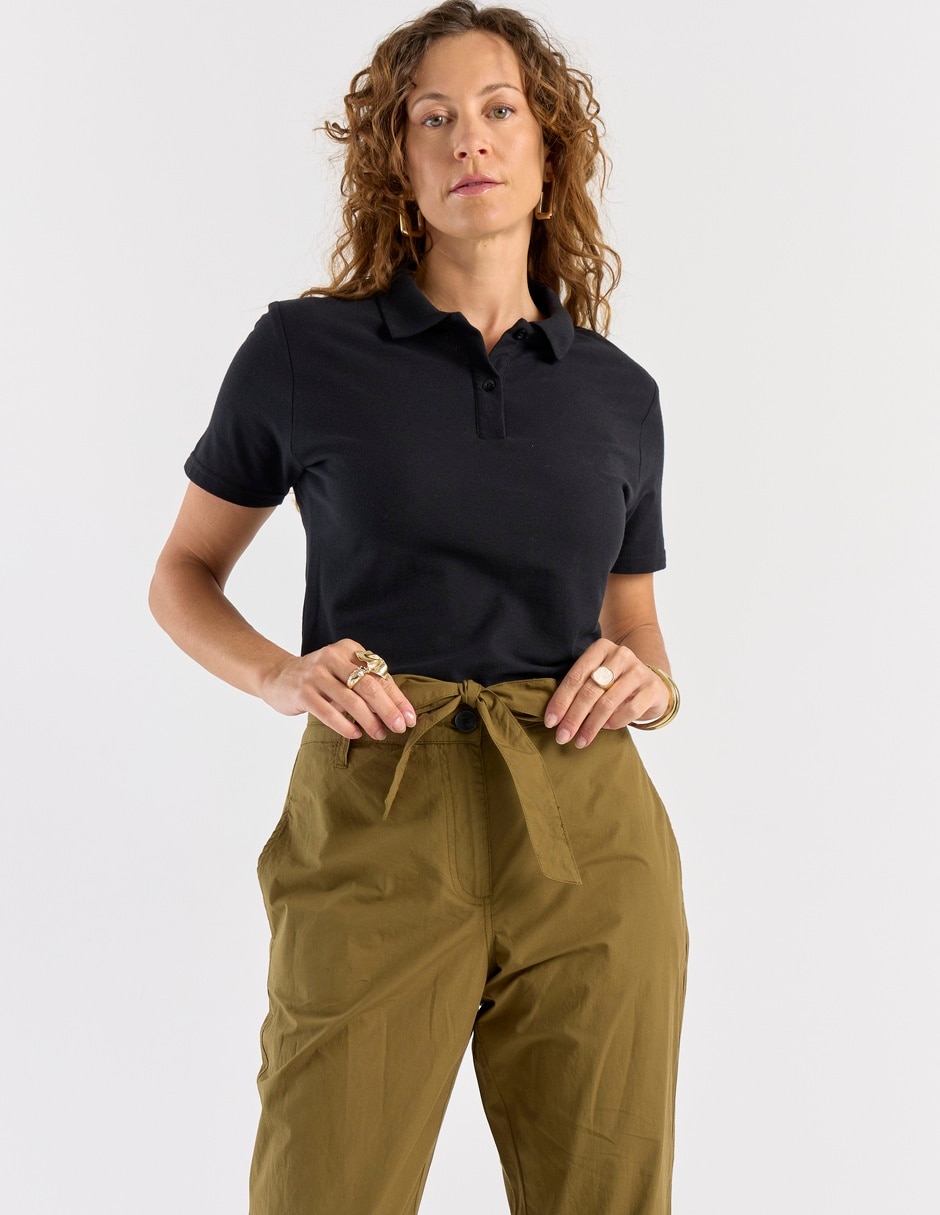 Playera manga corta cuello polo para mujer 2