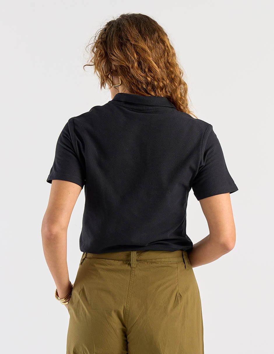 Playera manga corta cuello polo para mujer 6