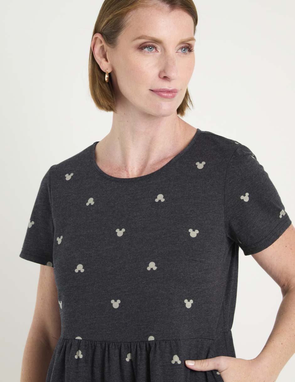 Vestido arriba de la rodilla casual Mickey Mouse para mujer 4