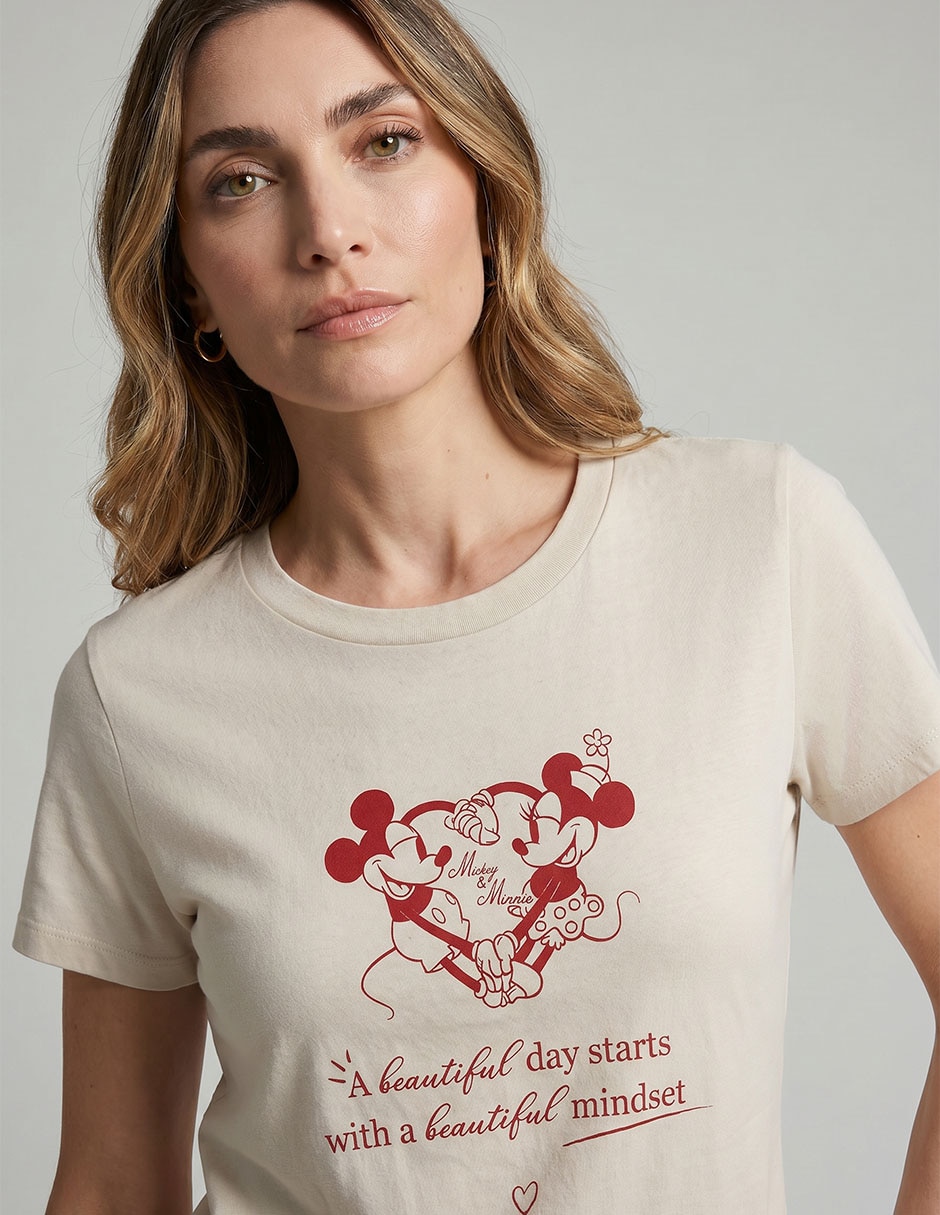 Playera manga corta cuello redondo para mujer 3