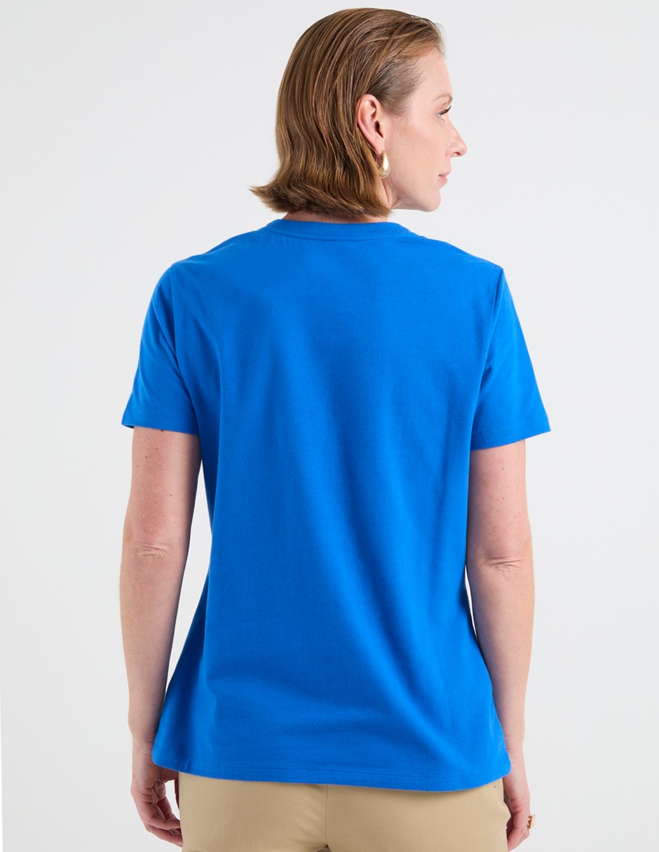 Playera manga corta Weekend cuello V para mujer