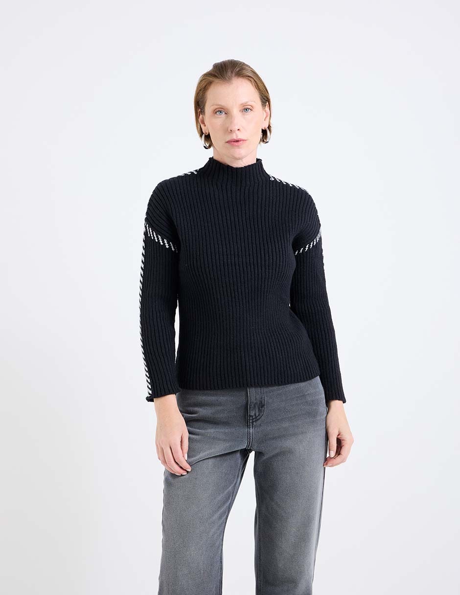 Suéter cuello alto para mujer