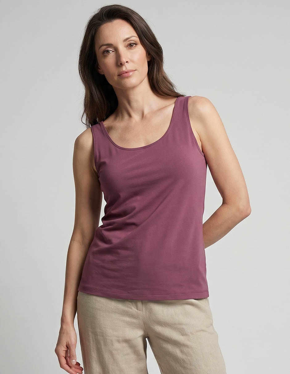 Top cuello redondo tirante ancho