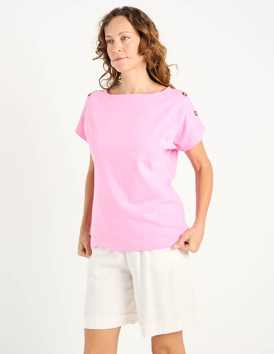 Playera manga corta Weekend cuello mao para mujer 1