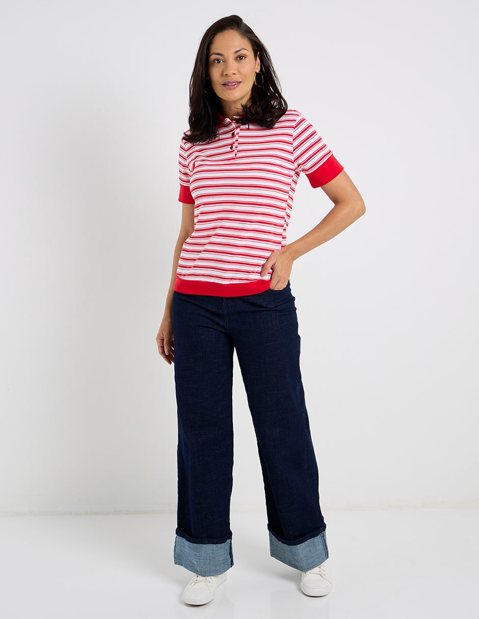 Playera manga corta cuello polo para mujer 2