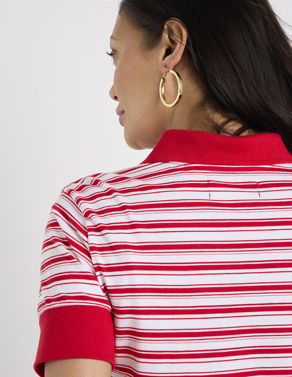 Playera manga corta cuello polo para mujer 4
