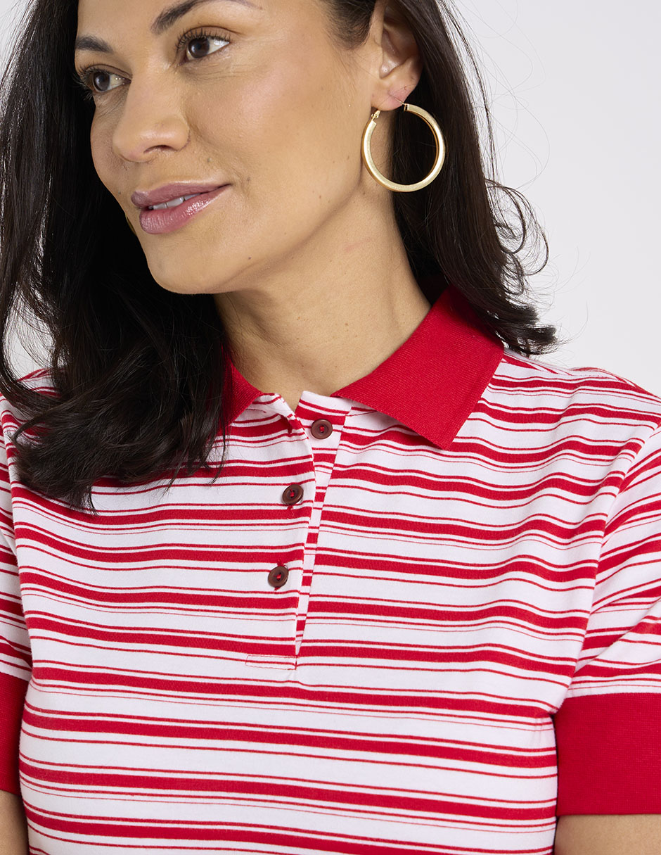 Playera manga corta cuello polo para mujer 5
