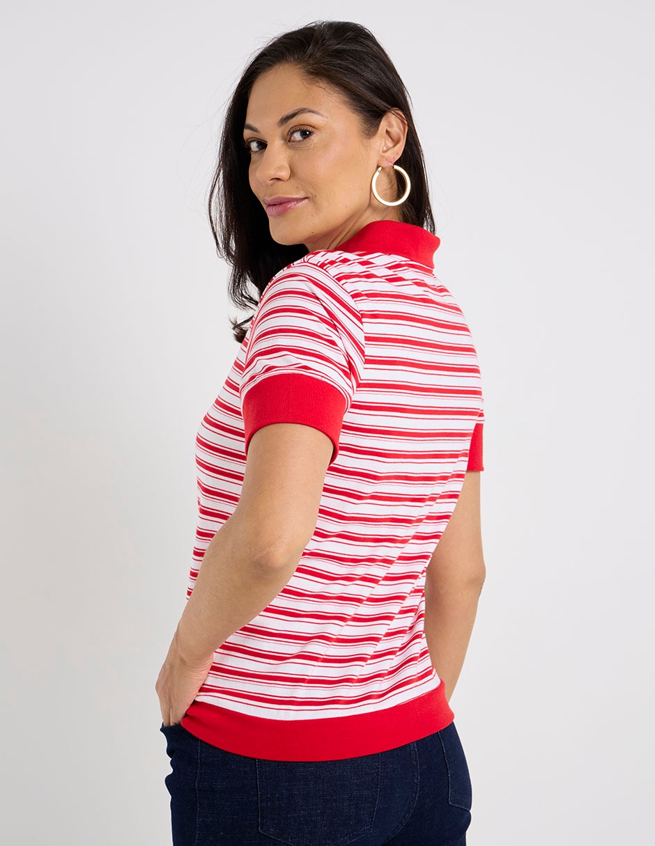 Playera manga corta cuello polo para mujer 6