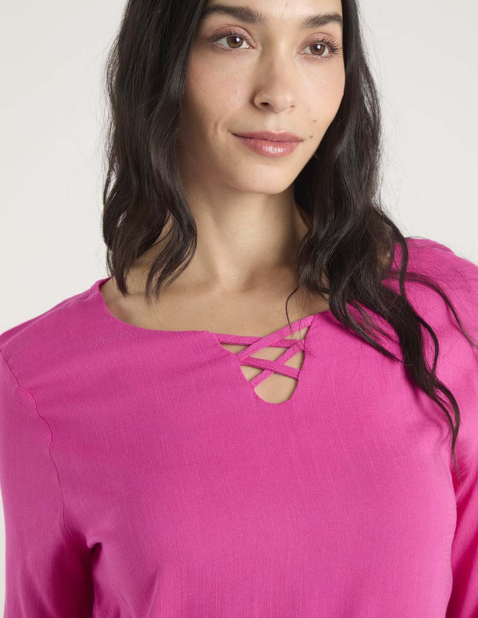 Blusa manga corta para mujer 11