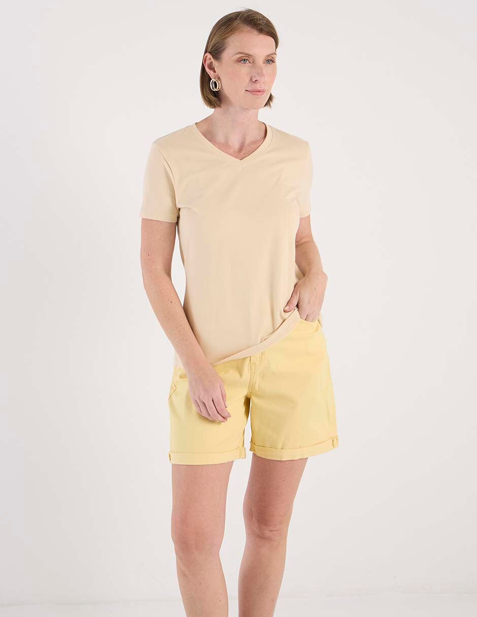 Playera manga corta cuello V para mujer Playera manga corta cuello V para mujer