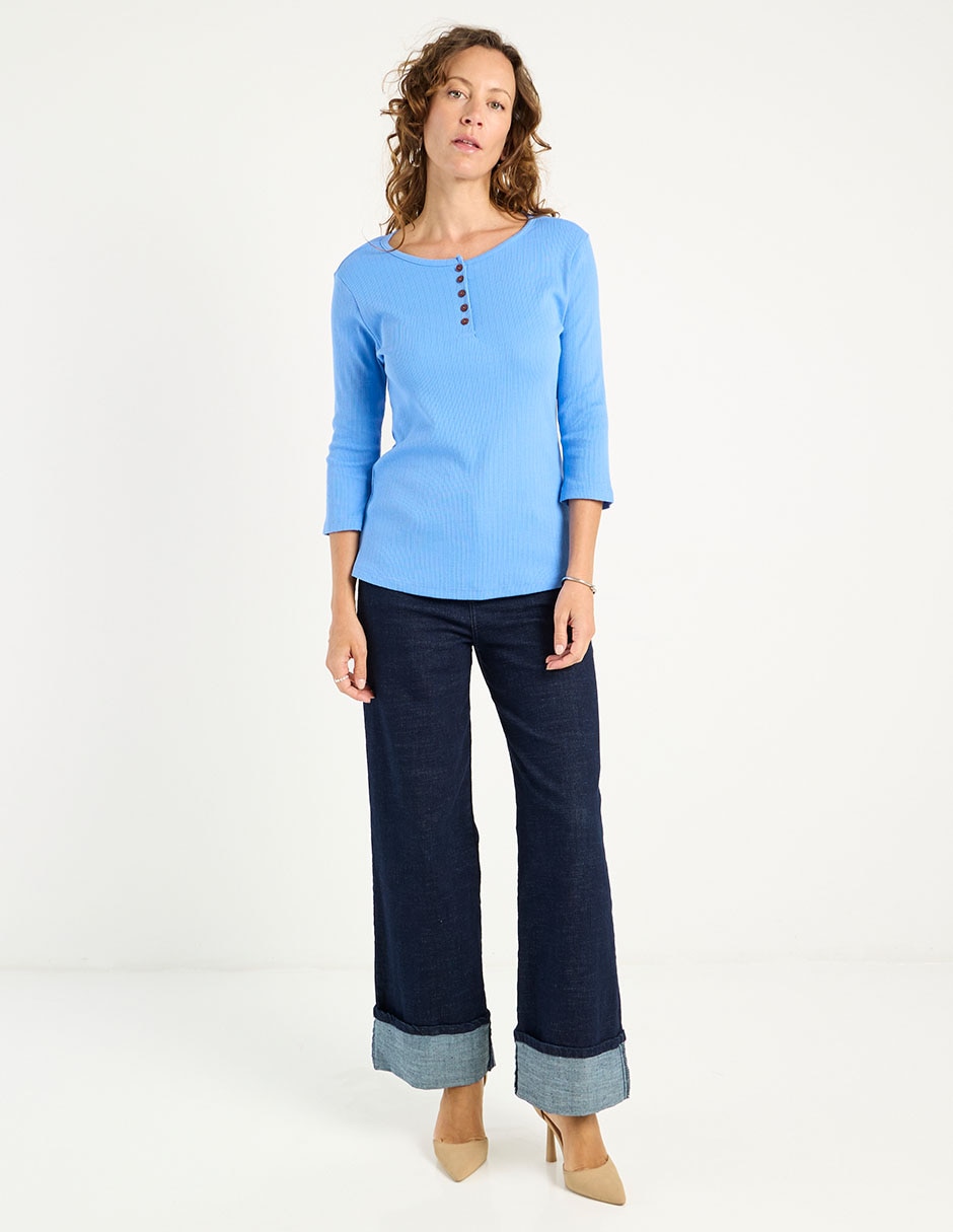 Playera manga 3/4 Weekend cuello redondo para mujer